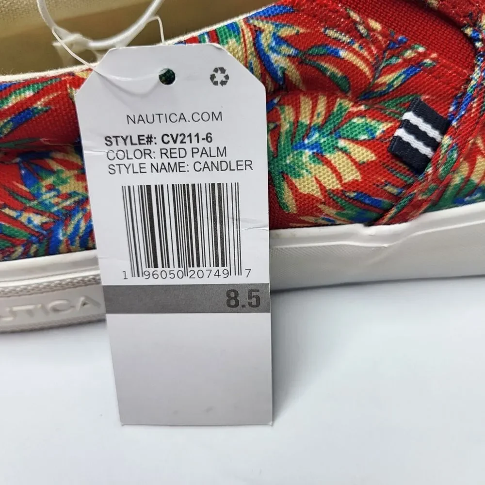 New Nautica Men's Size 8.5 Shoes Floral Red Palm Sneaker Loafer Chandler CV211-6